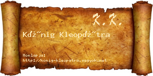 Kőnig Kleopátra névjegykártya